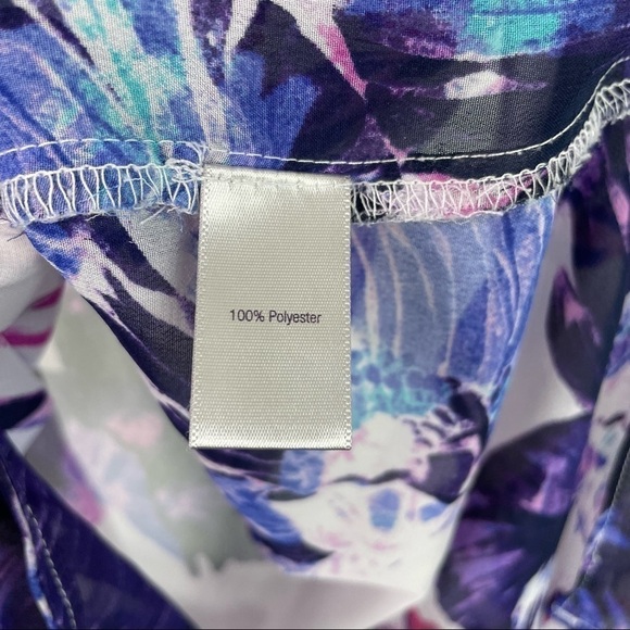 𝅺jennifer Lopez Sheer Purple Butterfly Ruffle Blouse - Picture 5 of 6